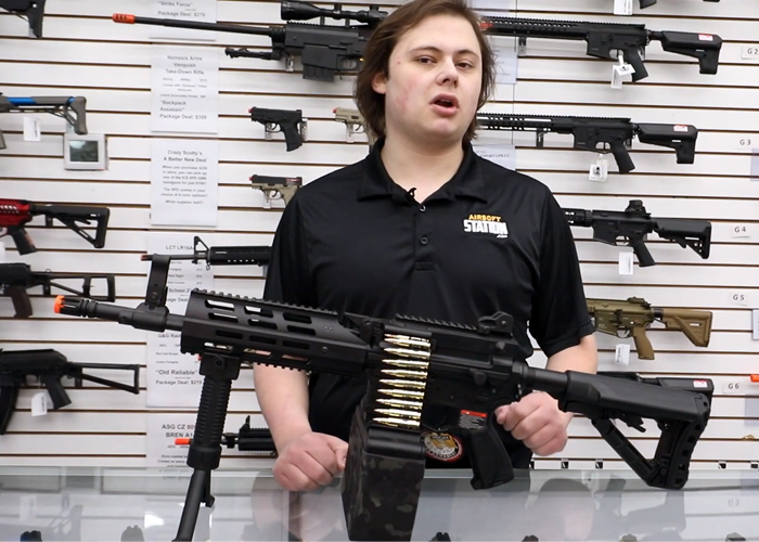 Airsoft Stations's Quick Look At The G&G LMG In Black