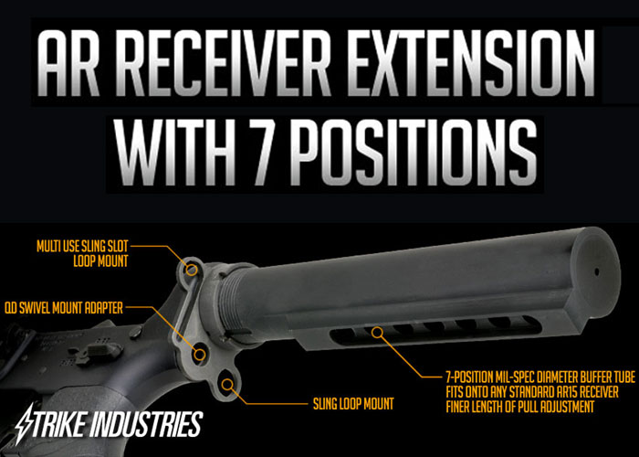 Strike Industries 7 Position AR Extension | Popular Airsoft