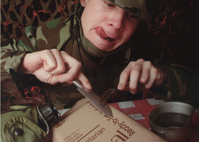 Soldier with MRE