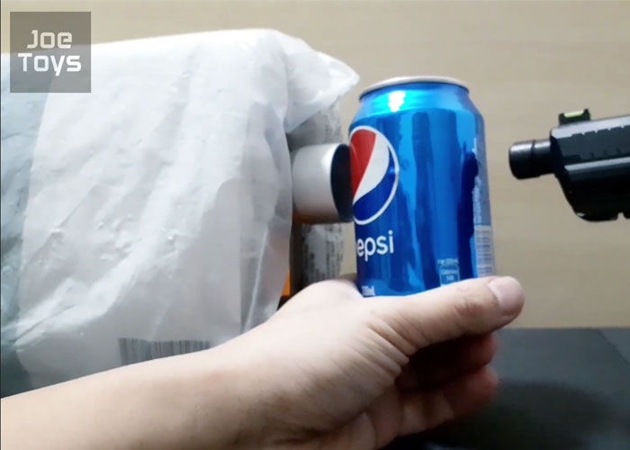 Joe Toys Soda Can As A Joule Calculator For Airsoft