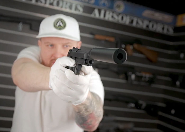 Airsoft Sports: KJW M9A1 With Silencer