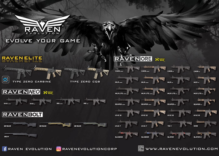 Raven Evolution ELITE, ORE, NEO & BOLT Series
