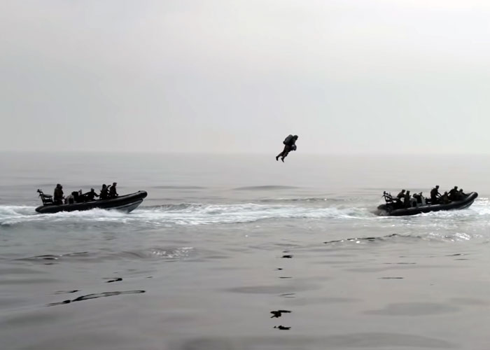 Royal Marine Boarding Exercise With JetSuit