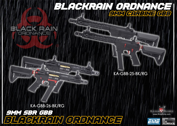 King Arms Black Rain Ordnance 9mm GBB 