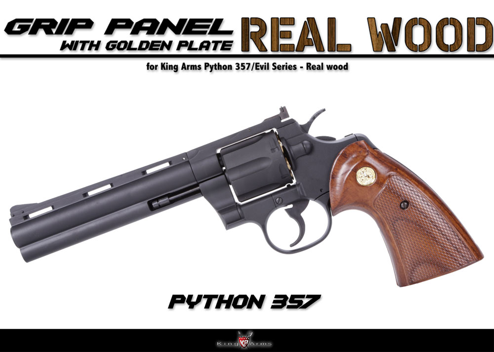 King Arms  Real Wood Grip Panel For Python 357/Evil Gas Series