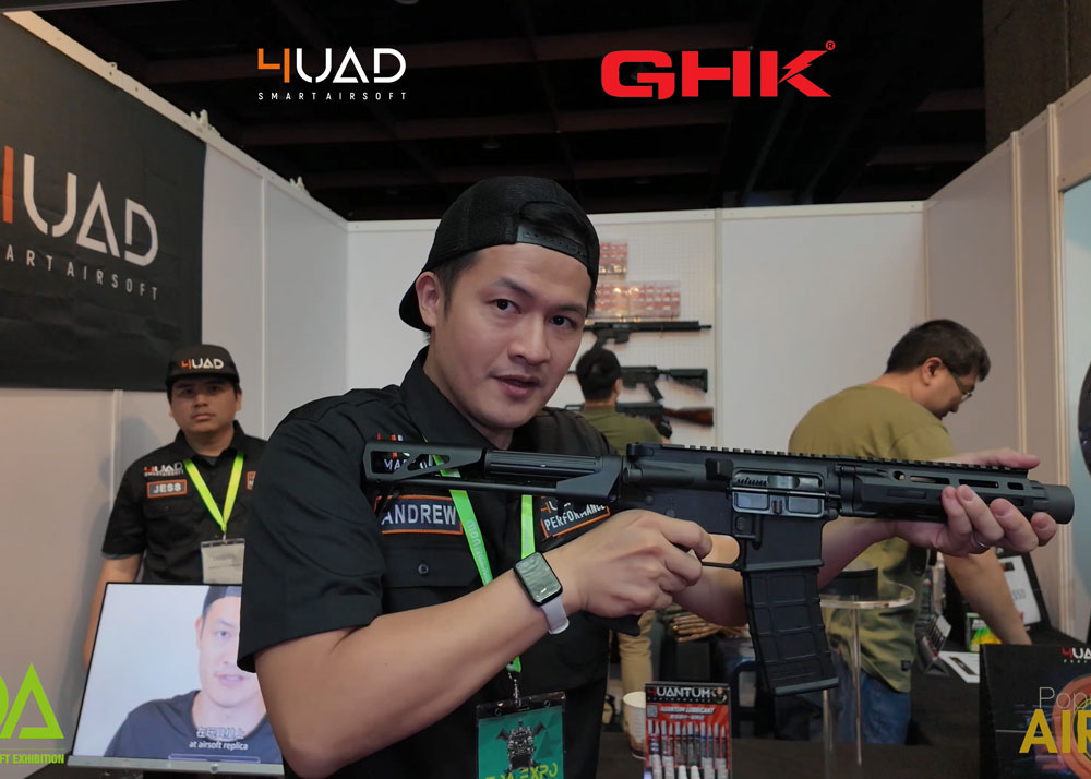 MOA Exhibtion 2023: GHK AR Ver3 GBB & 4UAD Friction Pro Hop-Up Bucking