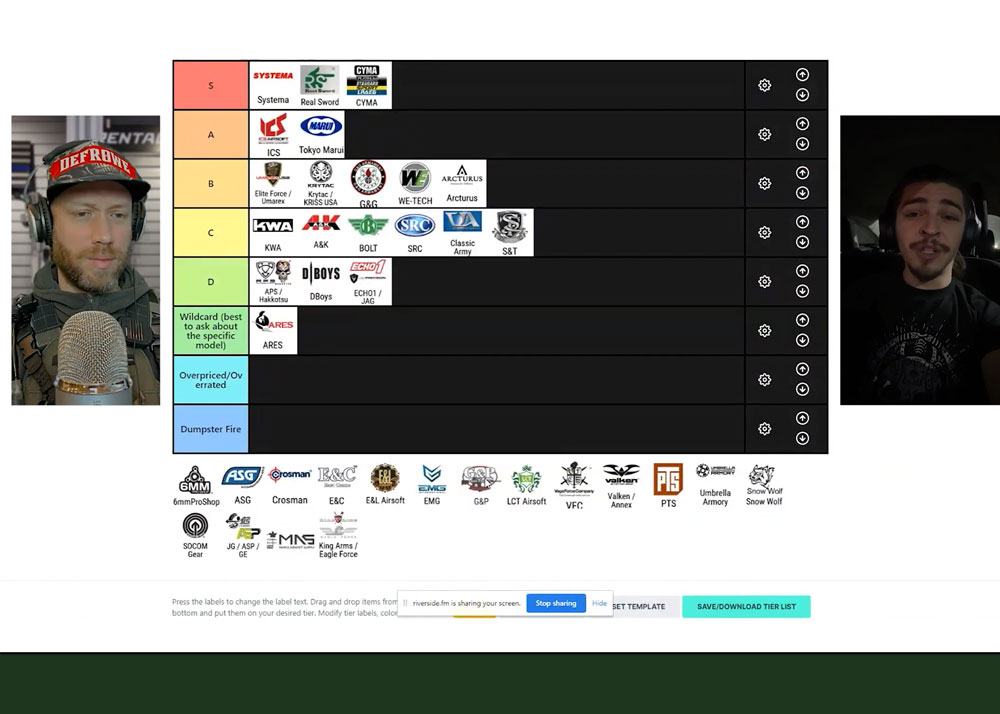 Defrowe Airsoft 2023 Airsoft Tier List Podcast