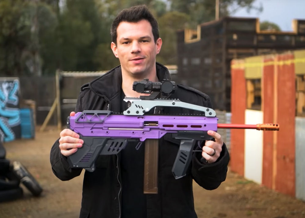 Bradley Phillips Testing The Inverted Scales Bullpup 300fps Nerf AEG