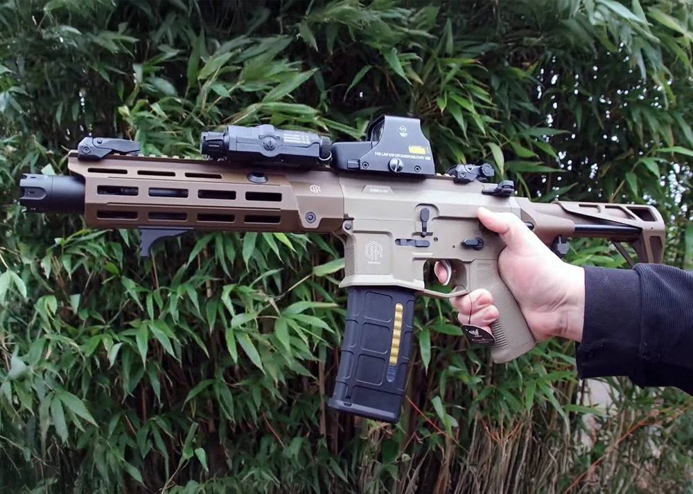 Timerzanov Airsoft Double Eagle DEX556 TAN AEG Kestrel V2 ETU Eshooter Review