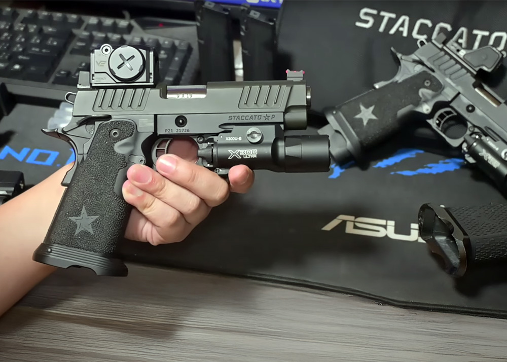 C.X. Airsoft Army Armament R611-3A Staccato P Hicapa Mods