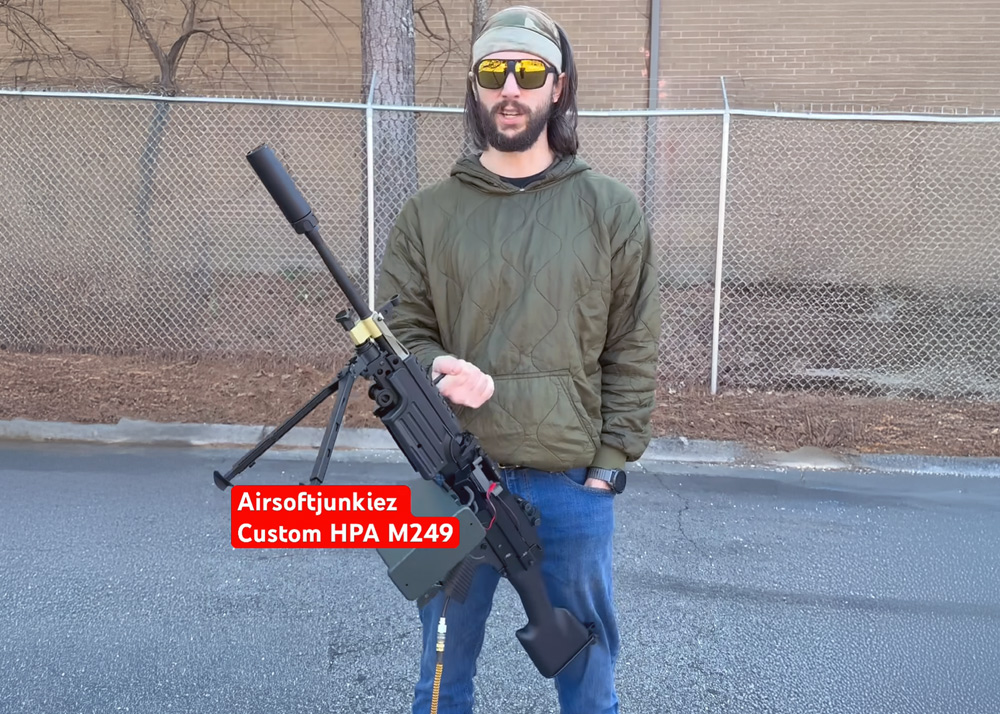 Airsoftjunkiez Custom HPA M249 Quick Demo