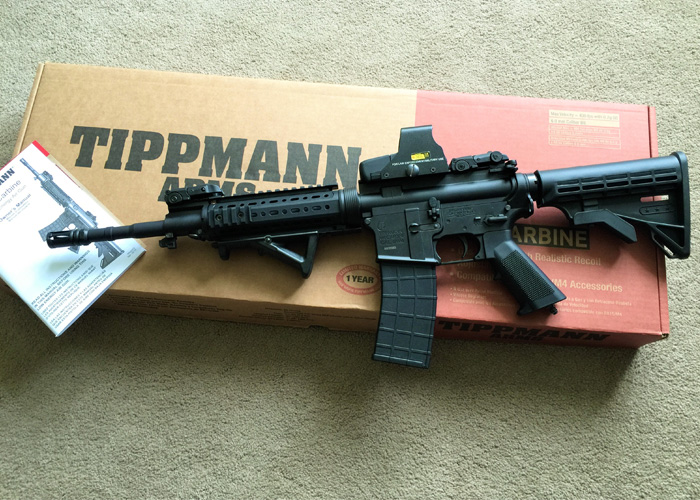 Tippmann Airsoft M4 Carbine CO2 / HPA Blowback Rifle - BLACK