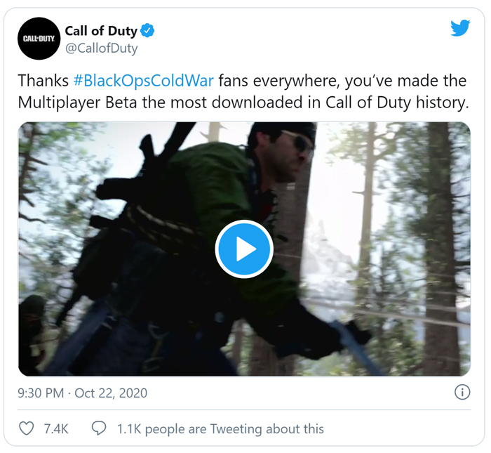 COD Black Ops Cold War Beta Tweet
