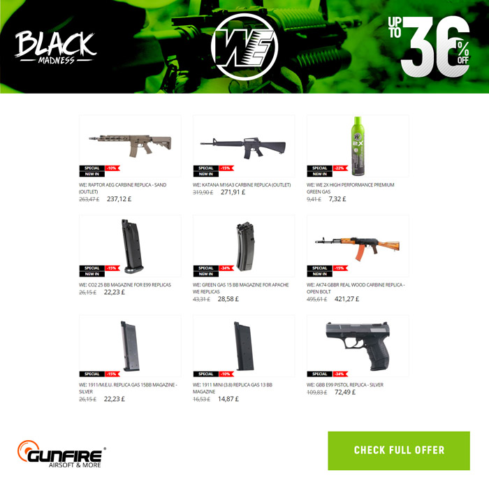 Black Madness Sale: 2019: WE Airsoft 
