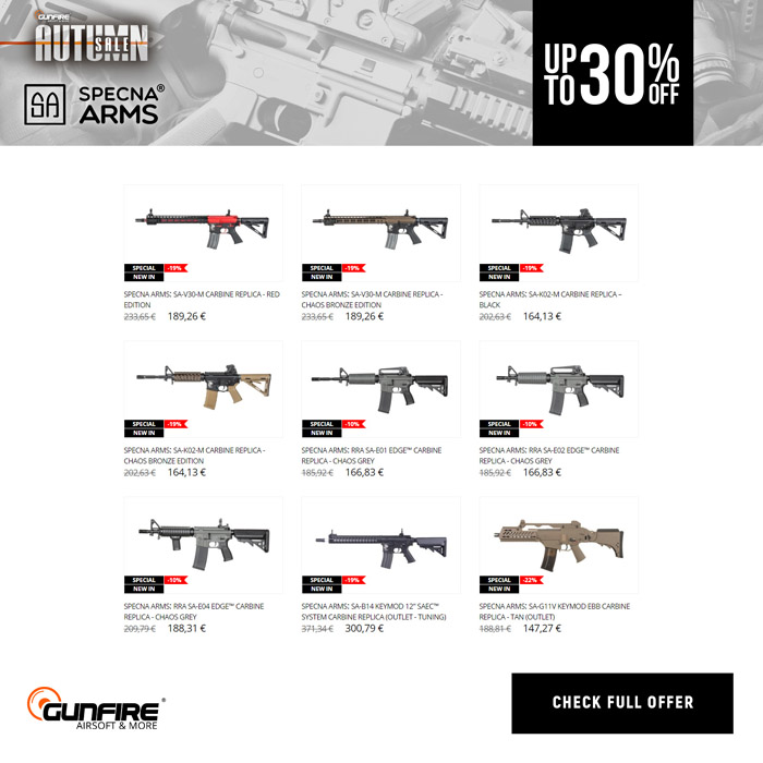 Gunfire Autumn Sale 2019 Specna Arms