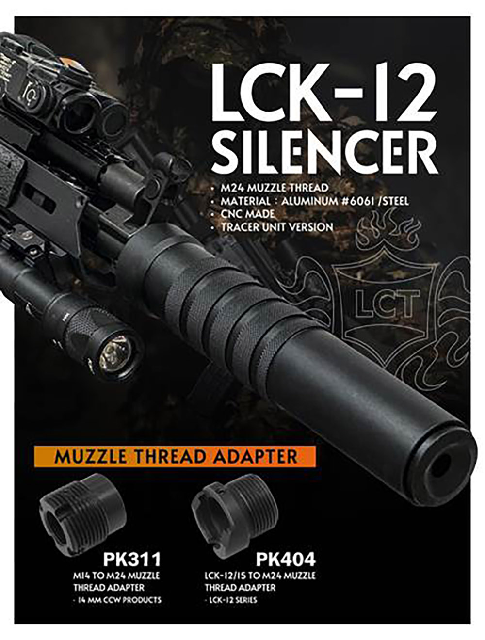 LCT Airsoft LCK-12 Silencer & LCK-12 Silencer With Tracer 04