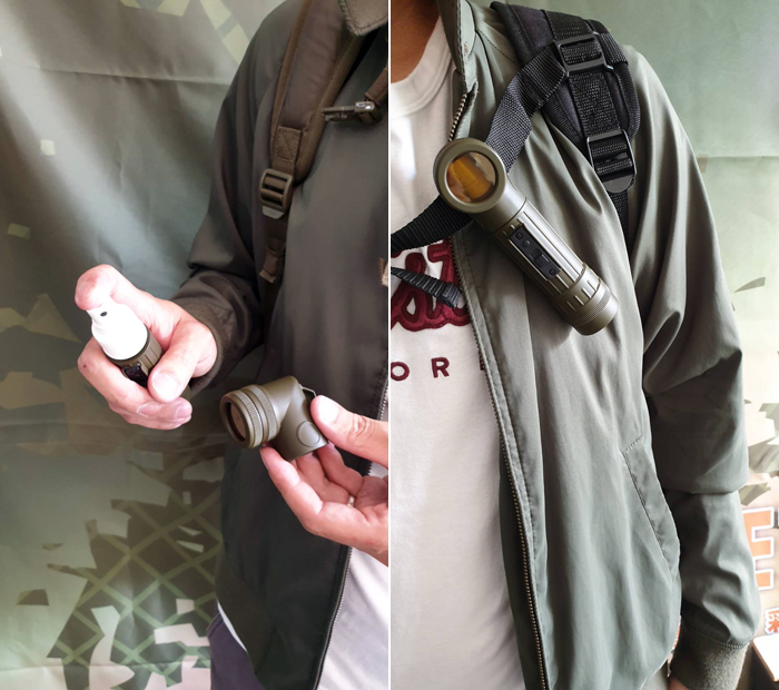 Retro Motif Army Flashlight-Style Spray Bottle 03